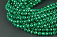 Natural Malachite- AAA Quality- Full Strand- 15.5 inches- Round- 5mm, 8mm, 10mm, 12mm, 14mm AAA Quality Smooth Gemstone Beads