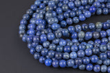 Natural Dumortierite Beads Grade AAA - High Quality in Round- 4mm, 6mm, 8mm, 10mm, 12mm- Top Quality Smooth Gemstone Beads