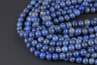 Natural Dumortierite Beads Grade AAA - High Quality in Round- 4mm, 6mm, 8mm, 10mm, 12mm- Top Quality Smooth Gemstone Beads