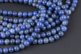 Natural Dumortierite Beads Grade AAA - High Quality in Round- 4mm, 6mm, 8mm, 10mm, 12mm- Top Quality Smooth Gemstone Beads