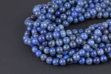 Natural Dumortierite Beads Grade AAA - High Quality in Round- 4mm, 6mm, 8mm, 10mm, 12mm- Top Quality Smooth Gemstone Beads