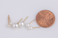 Dainty Freshwater Pearl Stud AAA Quality- Gold Filled Disc Earring Stud- 14/20 Gold Filled- USA Product- 3mm- 12mm