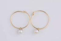 USA Gold Filled Natural Dainty Pearl Charms Drop Pendant Handmade 3mm-6mm. Made w Natural FreshwaterPearl