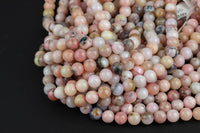 Natural AUSTRALIAN PINK OPAL Beads - Round - 6mm 8mm 10mm or 12mm - Full 15.5" 15.5 inch strands Smooth Gemstone Beads