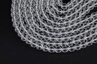 Natural Clear Quartz, High Quality in Faceted Round, 6mm, 8mm, 10mm, 12mm, 14mm. AAA Quality Gemstone Beads