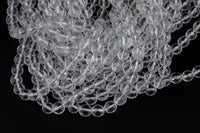 Natural Clear Quartz, High Quality in Faceted Round, 6mm, 8mm, 10mm, 12mm, 14mm. AAA Quality Gemstone Beads