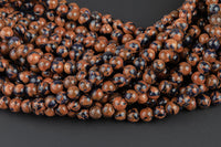 Natural Multi Goldstone Sandstone Round Beads. Full 15.5 Inch strand 4mm, 6mm, 8mm, 10mm, or 12mm Smooth Gemstone Beads