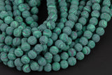 Natural Reconstituted Malachite Matte round sizes 6mm, 8mm, 10mm, 12mm- In Full 15.5 Inch Strand Gemstone Beads