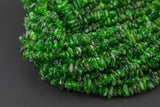 Natural Chrome Diopside Chips Beads - Around 4-5mm in dimensions -16" strands - Wholesale pricing Gemstone Beads