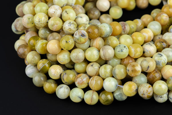 Natural Yellow Opal AA Grade - AA Quality Round- 6mm, 8mm, 10mm, 12mm, 14mm- Full 15.5 Inch Strand AAA Quality Gemstone Beads