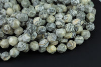 Natural Veined Jasper- Hexagon Shape- Grade A High Quality- 8mm and 10mm- Full Strand 16" Gemstone Beads