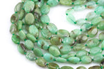 Natural Australian Chrysoprase Beads. Chrysoprase Flat Oval Nuggets . 8x12mm Full 16 inch Strand- AAA Grade Gemstone Beads