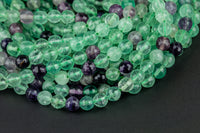 Natural Faceted Rainbow Fluorite Beads Grade AAA Faceted Round Full Strand 15.5 Inch, 4mm, 6mm, 8mm, 12mm, or 14mm Beads- Wholesale