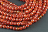 Natural Dark Carnelian Beads High Quality Smooth Round 6mm, 8mm, 10mm, 12mm, 14mm- Full Strand 15.5 Inches Long AAA Quality Smooth