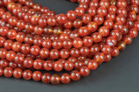 Natural Dark Carnelian Beads High Quality Smooth Round 6mm, 8mm, 10mm, 12mm, 14mm- Full Strand 15.5 Inches Long AAA Quality Smooth