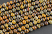 Natural Iron Zebra Jasper Beads Grade AAA Faceted Round- 4mm, 6mm, 8mm, 10mm, 12mm-Full Strand 15.5 inch Strand Gemstone Beads