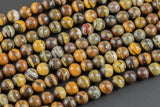 Natural Iron Zebra Jasper Beads Grade AAA Faceted Round- 4mm, 6mm, 8mm, 10mm, 12mm-Full Strand 15.5 inch Strand Gemstone Beads