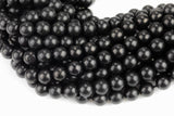 Natural Genuine Shungite 4mm 6mm 8mm 10mm 12mm Round Beads High Quality Black Lustrous Gemstone from Russia 15.5" Strand Gemstone Beads