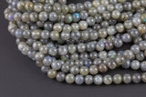 Natural Blue Labradorite 4mm 6mm 8mm 10mm 12mm Round Beads Round Labradorite Beads 15.5" Smooth