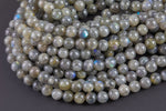 Natural Blue Labradorite 4mm 6mm 8mm 10mm 12mm Round Beads Round Labradorite Beads 15.5" Smooth