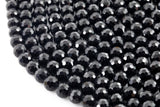 Natural Faceted Black Tourmaline A Grade High Quality in Faceted Round-Full Strand, 4mm, 6mm, 8mm, 12mm - Wholesale Beads Gemstone Beads