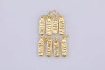 4 pcs Dainty Gold Pill Bar Pendant love mom hope happy chill words charm 14k Gold Filed Pendant for Bracelet Necklace Earring