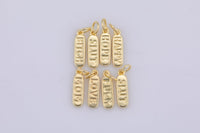4 pcs Dainty Gold Pill Bar Pendant love mom hope happy chill words charm 14k Gold Filed Pendant for Bracelet Necklace Earring