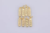 4 pcs Dainty Gold Pill Bar Pendant love mom hope happy chill words charm 14k Gold Filed Pendant for Bracelet Necklace Earring