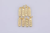 4 pcs Dainty Gold Pill Bar Pendant love mom hope happy chill words charm 14k Gold Filed Pendant for Bracelet Necklace Earring