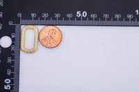 1 pc- Fully CZ Micro Pave Paper Clip Link Connector links for Chain Connector for Bracelet Necklace Chain Connector-14x24mm