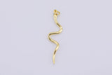 1 pc 18 Gold Dainty Snake Pendant Necklace - 8x38mm