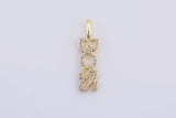 2 pc Dainty Gold Boss Bar Pendant Large Bail Charm 18k Gold Pendant for Necklace supply- 7x27mm