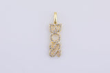 2 pc Dainty Gold Fill Boss Bar Pendant Large Bail Charm 18k Gold Pendant for Necklace supply- 7x27mm