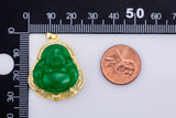 2 pcs Micro Pave Buddha 24k Gold Pendant Gold Buddha Charm for Laughing Buddha for Religious Jewelry Making Supply Trend-27x30mm