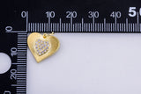 1 pc 18k Gold Micro Pave Heart Pendant , Heart Charms, Lock Necklace Earring Charms, CZ Pave- 15mm