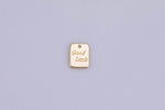 6pc 14K Gold Good Luck Tag Charm- 7x8mm- 6 pcs per order