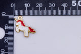 6 pcs- Mini Unicorn Charms, Gold Pink Cartoon Unicorn Charm Pendant, Horse Charm Kids jewelry for Necklace Bracelet Earring Supply-11x20mm