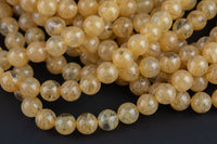 Champagne Quartz Beads Grade AAA Smooth Round. 4mm, 6mm, 8mm, 10mm, 12mm- Wholesale Bulk or Single Strand-Full Strand 15.5 inch Strand