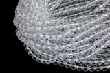 Natural Clear Rock Quartz, High Quality in Faceted Round, 6mm, 8mm, 10mm, 12mm, 14mm. AAA Quality Gemstone Beads