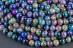 Multi tiger's eye beads tiger eye Multicolor 4mm 6mm 8mm 10mm 12mm round bead . green blue purple multi color Great quality full strand 15.5