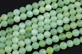 Natural Matte Green Serpentine Jade 6mm 8mm 10mm Round Beads Jade 15.5" Strand Gemstone Beads