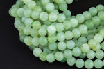 Natural Matte Green Serpentine Jade 6mm 8mm 10mm Round Beads Jade 15.5" Strand Gemstone Beads