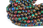 Smooth Multi Colored Mosaic Quartz Beads - 4mm 6mm 8mm 10mm