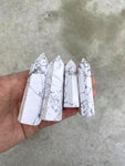 1 Pc Natural Howlite Obelisk Tower Point wand healing crystal