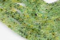 Natural Prehnite Beads Full Strands-15.5 inches-2-3mm- Nice Size Hole- Diamond Cutting, High Facets-Nice and Sparkly-Faceted Round