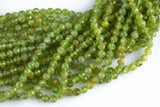 Natural Beautiful TINY 3-4mm SHARP CUT Peridot semi-round / roundel Gemstone Beads