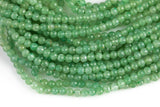 Natural Green Aventurine Beads, High Quality Diamond cut in Faceted Round- 4mm- in Full 15.5 Inch strand Gemstone Beads