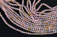 Natural Morganite Beryl Beads Full Strands-15.5 inches- 2mm 3mm- Nice Size Hole- Diamond Cutting -Nice and Sparkly-Faceted Round