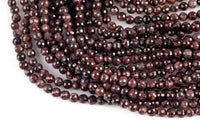 Natural Garnet - Full Strands-15.5 inches-4mm 5mm- Nice Size Hole- Diamond Cutting,High Facets-Nice and Sparkly-Faceted Round AAA Quality