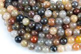 Natural Multicolor Red Brown Coffee Yellow Rutile Quartz 5mm 6mm Round Beads Tons of Sharp Rutilated Rutilited Earthy Color 15.5" Strand